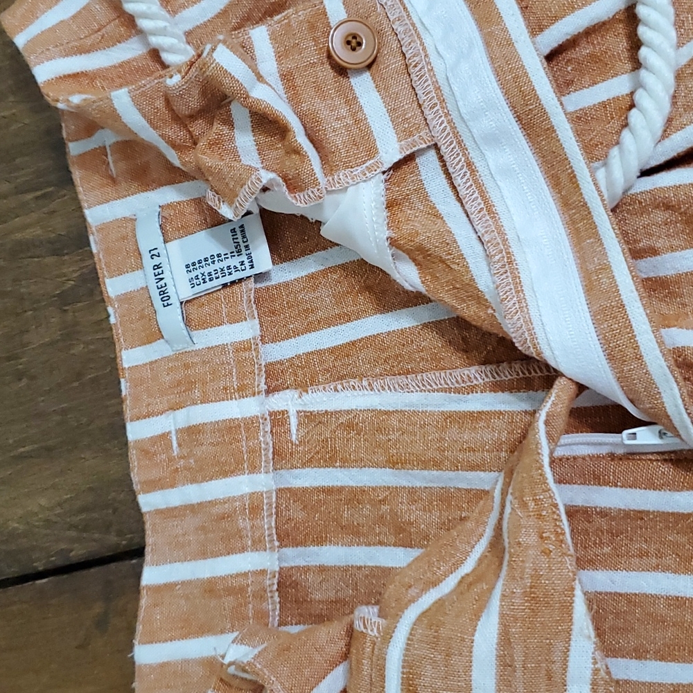 Forever 21 Linen Blend Striped Shorts - Picture 6 of 9